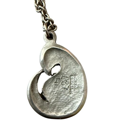 Vintage Eivind Hillestad Norway Pewter Pendant Necklace Seal Creature Bird - Picture 3 of 4